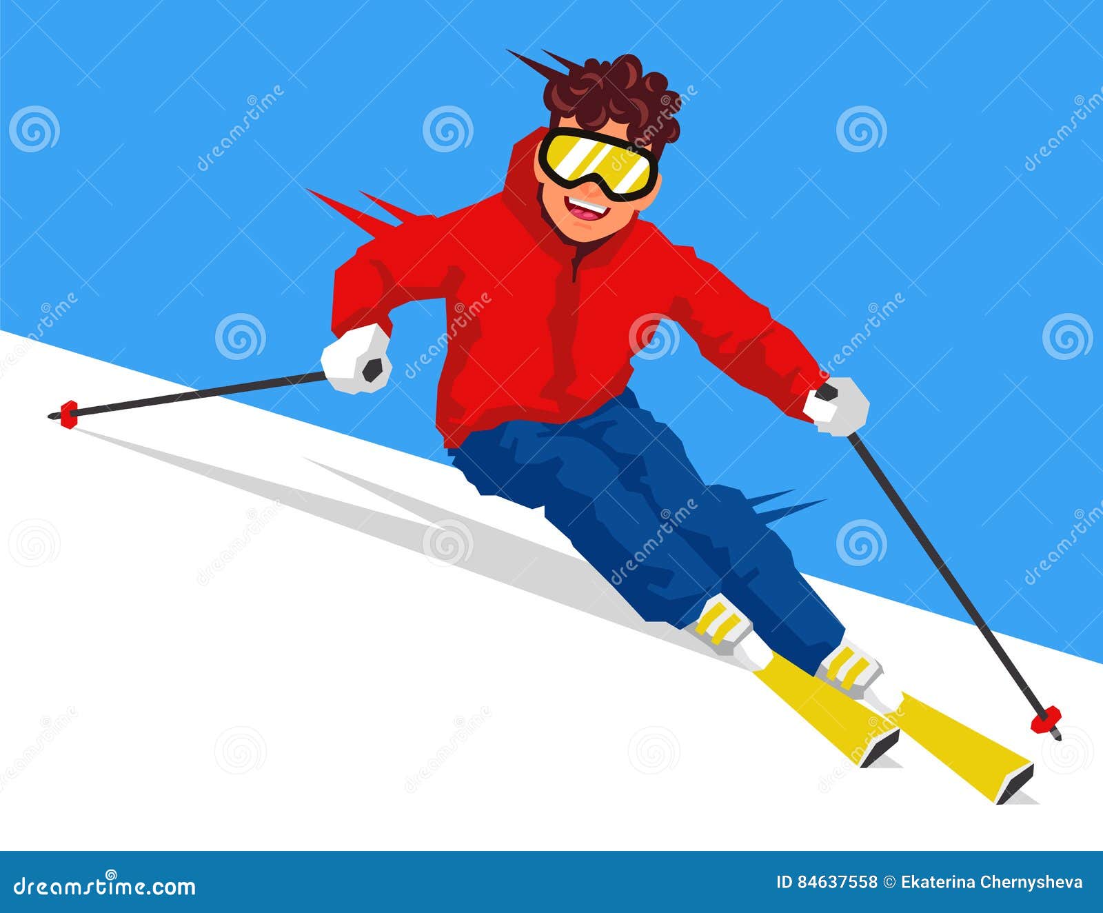 Лыжник скатывается