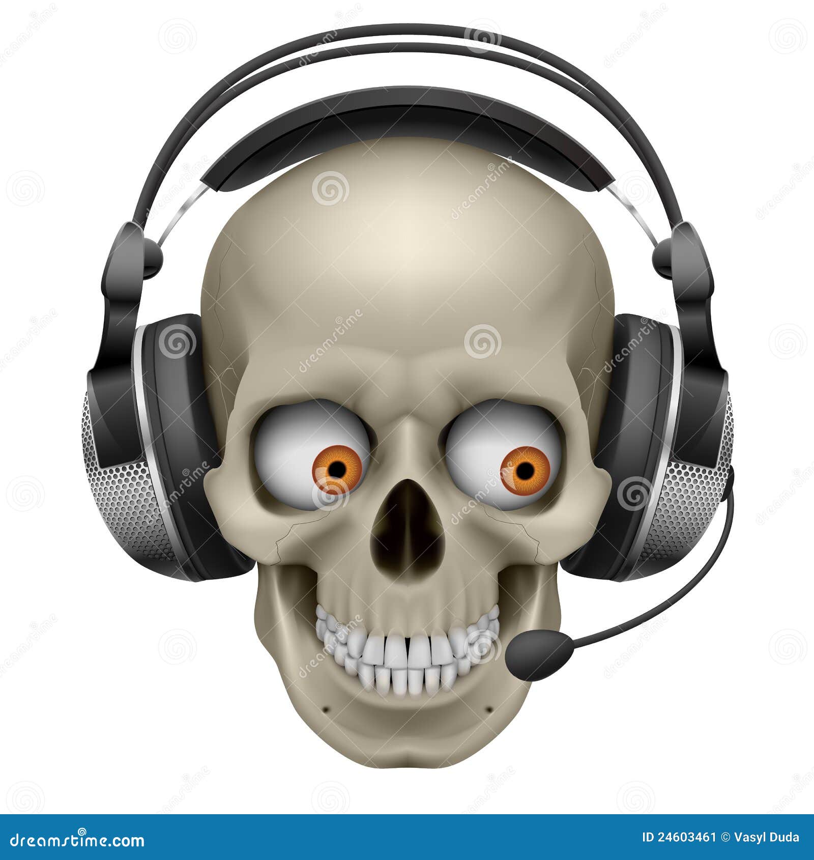Cool Skull With Headphones Stock Image Image 24603461