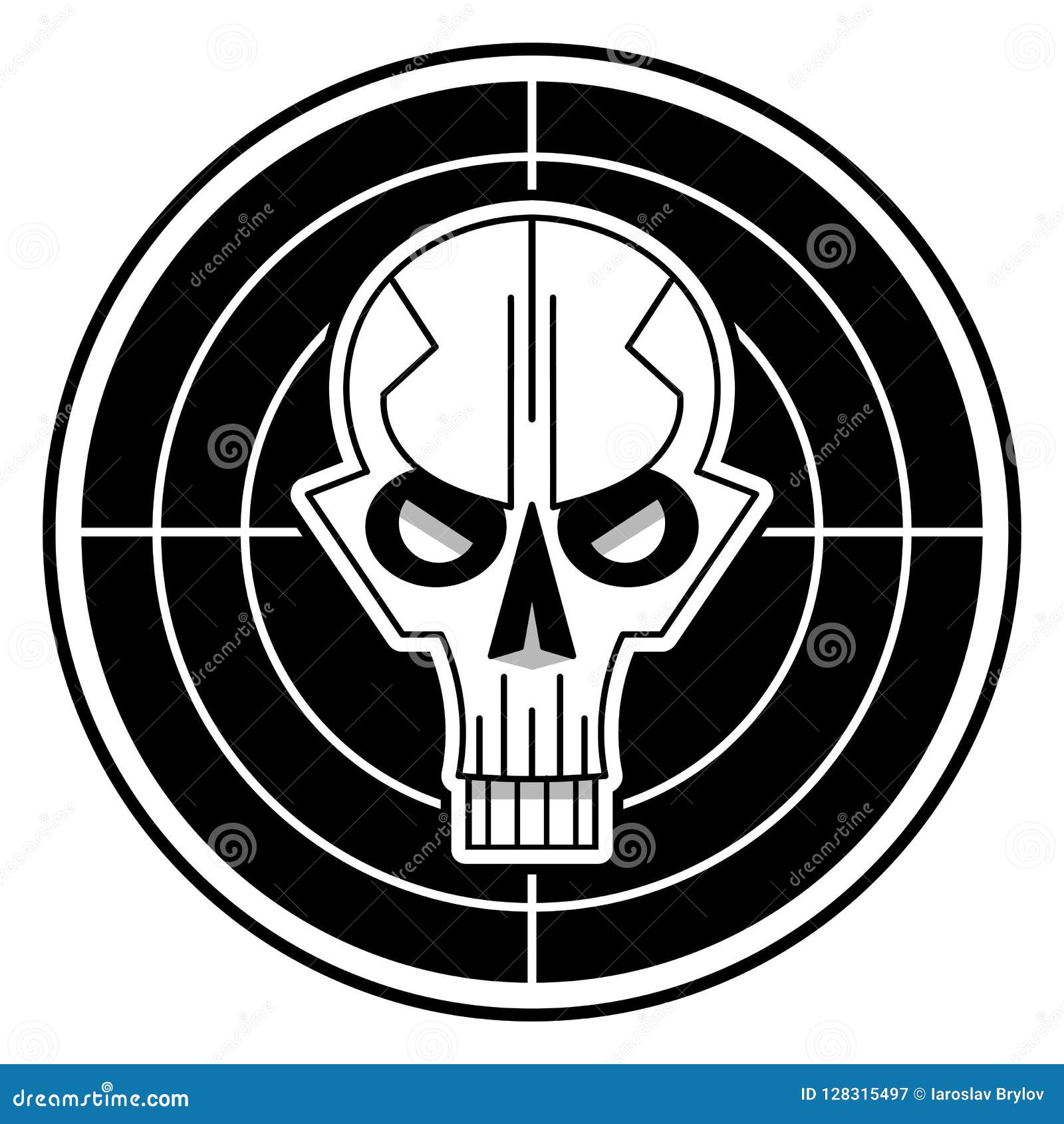 Cool Skull Logo On White Background. Vector 126456070