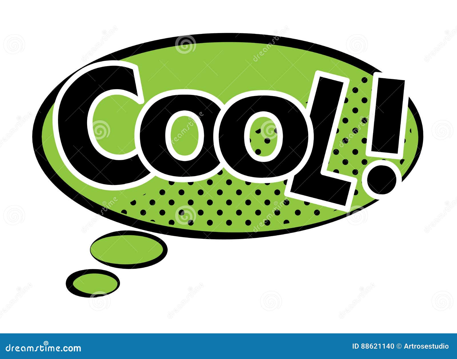 Cool! Speech Bubble in Retro Style Stock Vector Illustration of
