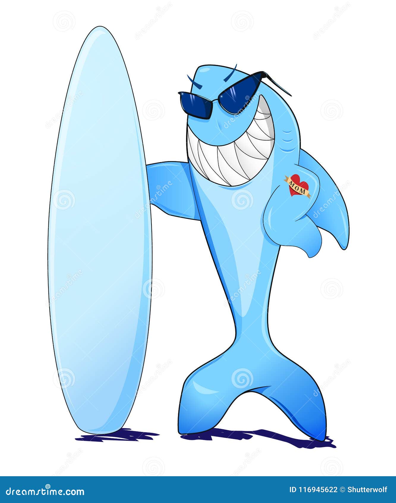 Download Surfer Shark With Sunglasses And Tattoo - Vector ...
