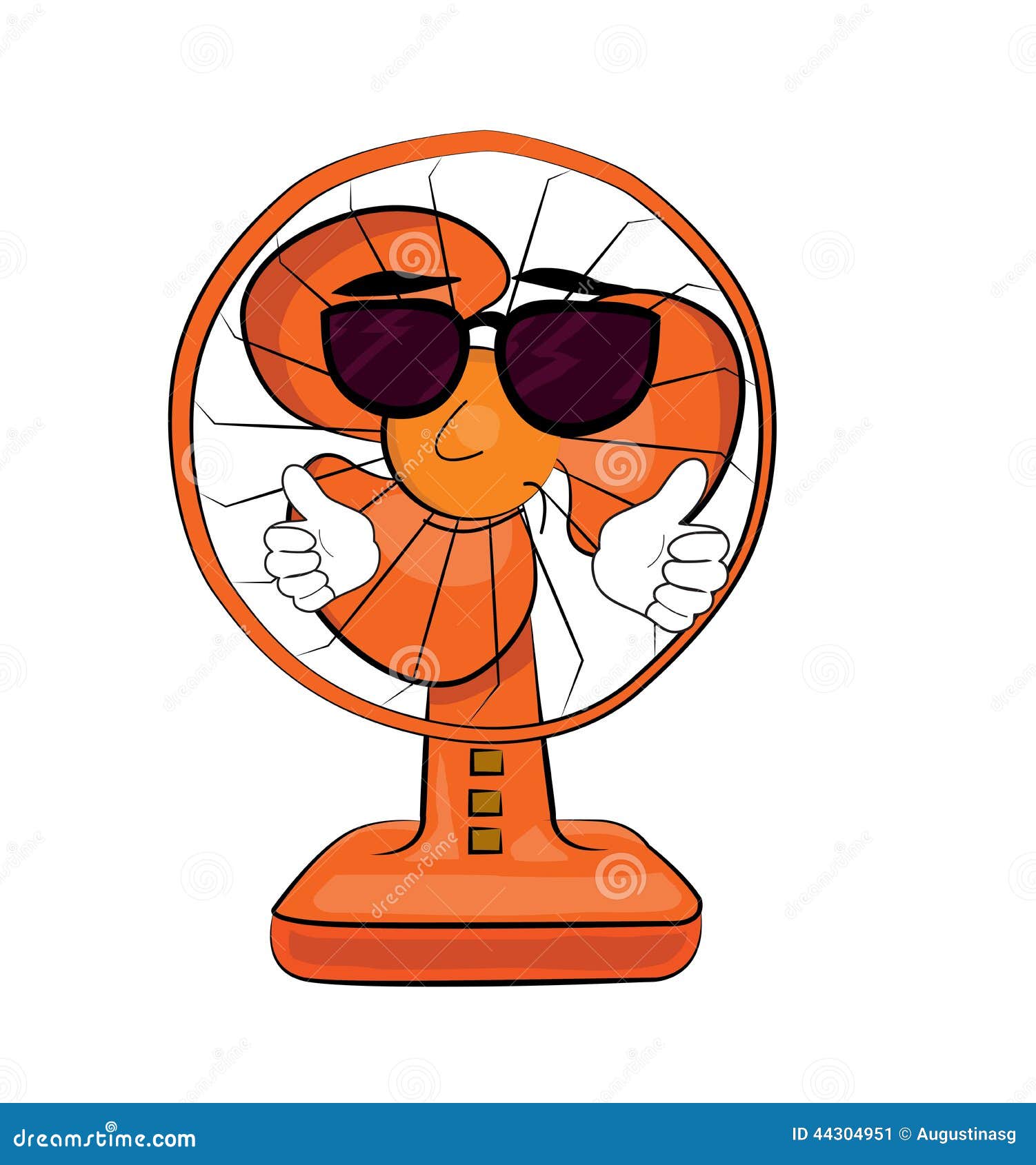 Cool table fan cartoon stock illustration. Illustration of chill 44304951