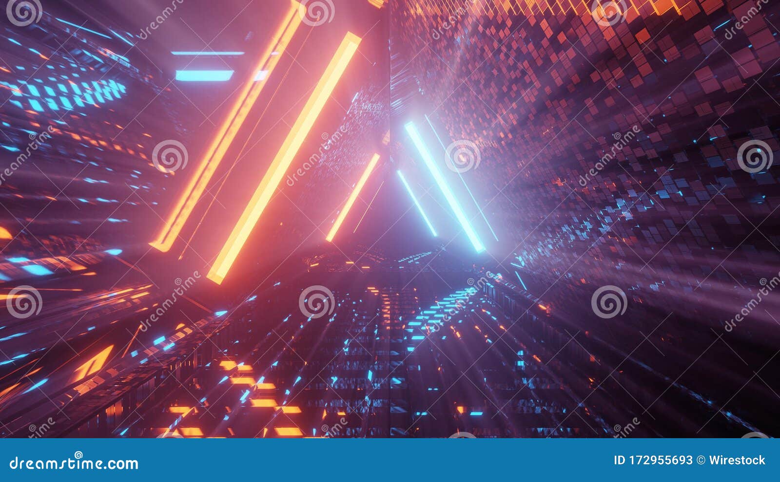 cool triangular d futuristic sci-fi techno lights