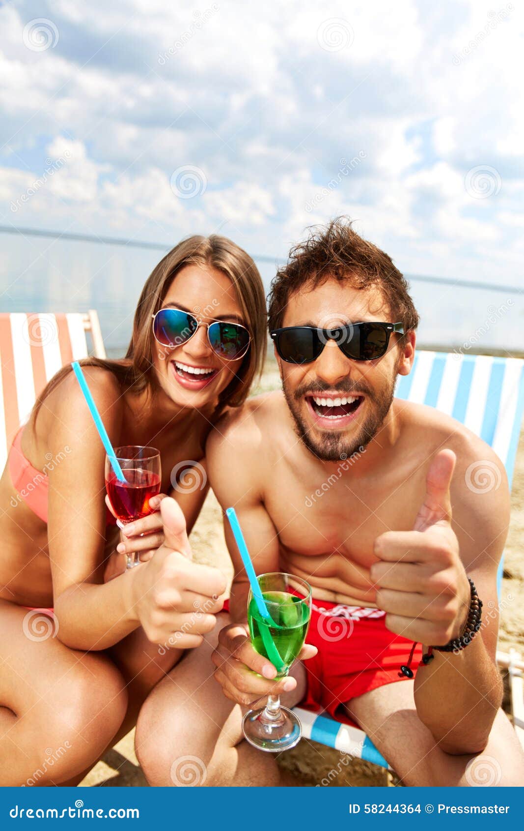 Cool vacation stock photo. Image of couple, gesturing 58244364