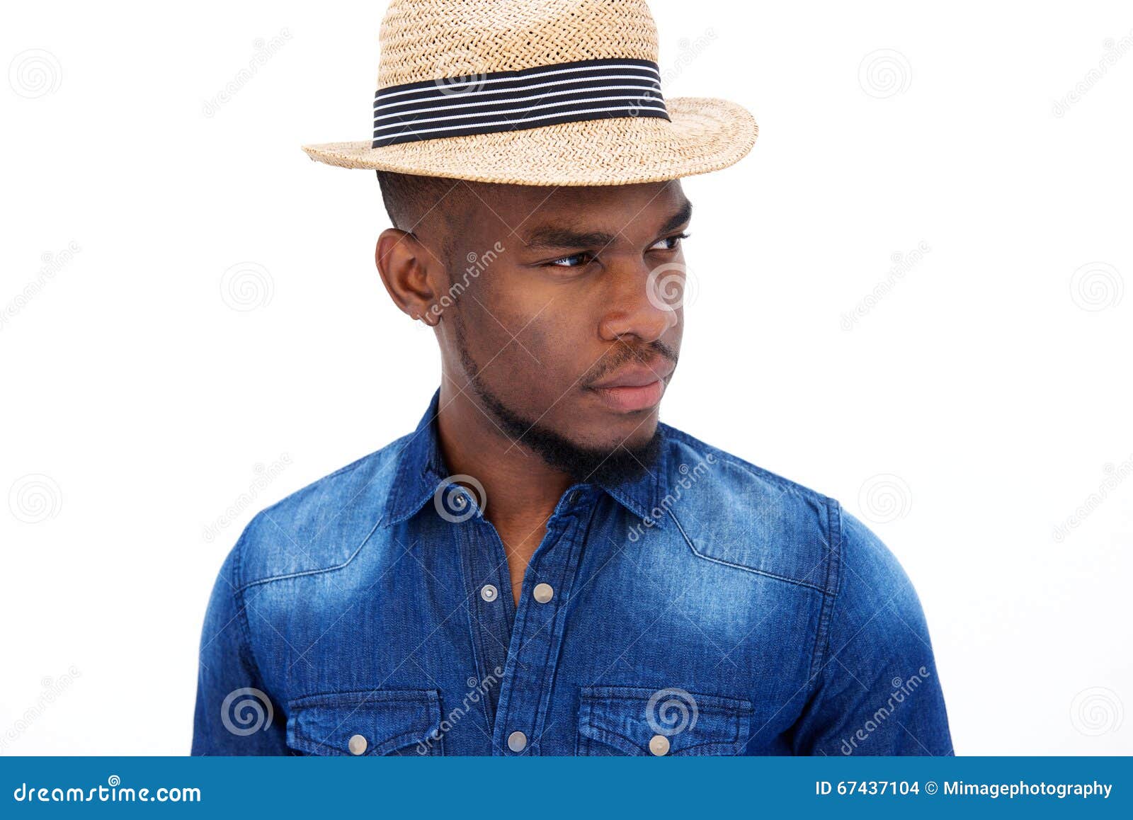Cool Young Black Guy with Hat Stock Photo - Image of closeup, face ...