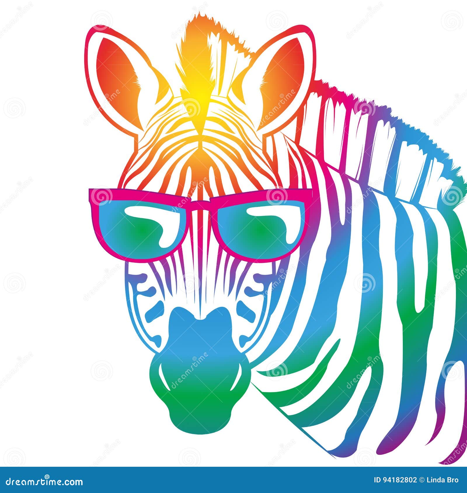 Cool Zebra stock vector. Illustration of animal, colorful 94182802