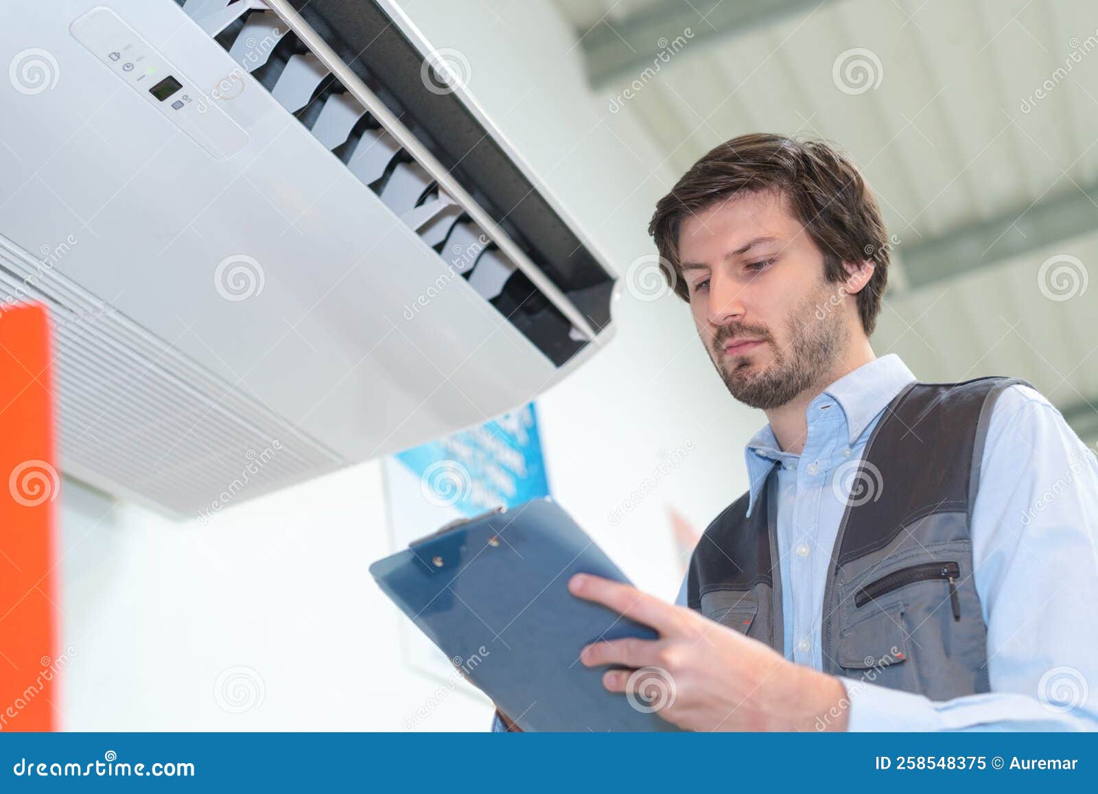 Cooler Technician Doing Maintenance Checkup Stock Image Image of
