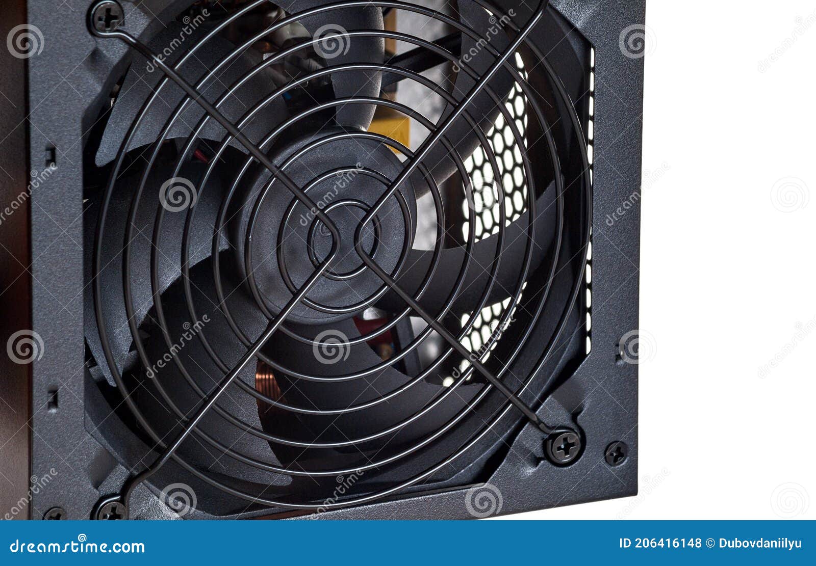 The Cooling Fan in the Housing of the Computer Power Supply, Quiet and Silent Computer Cooling