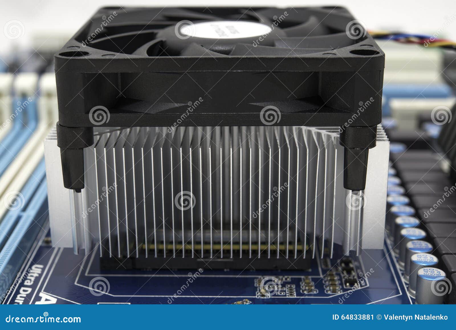 Cooling Fan and Radiator on Processor Stock Image Image of interface