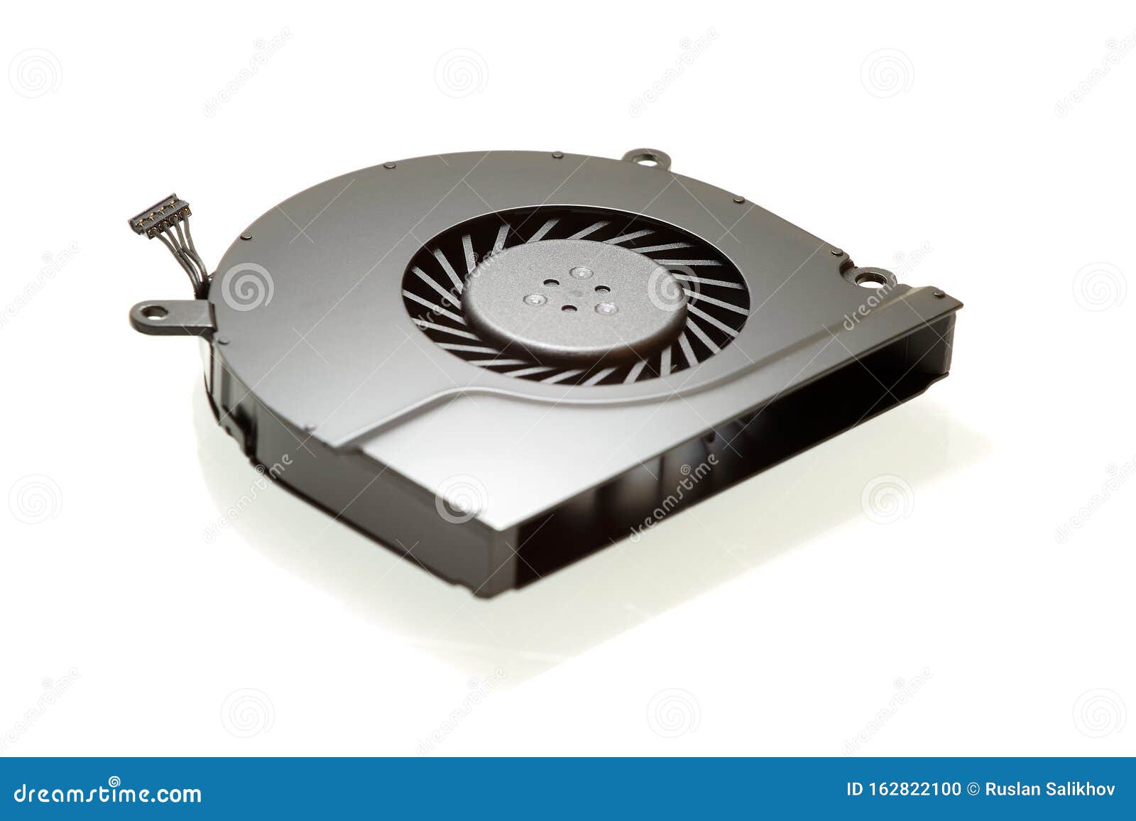 The Cooling Fan System Element, Laptop Computer Cooler, Closeup, White Background Stock Photo