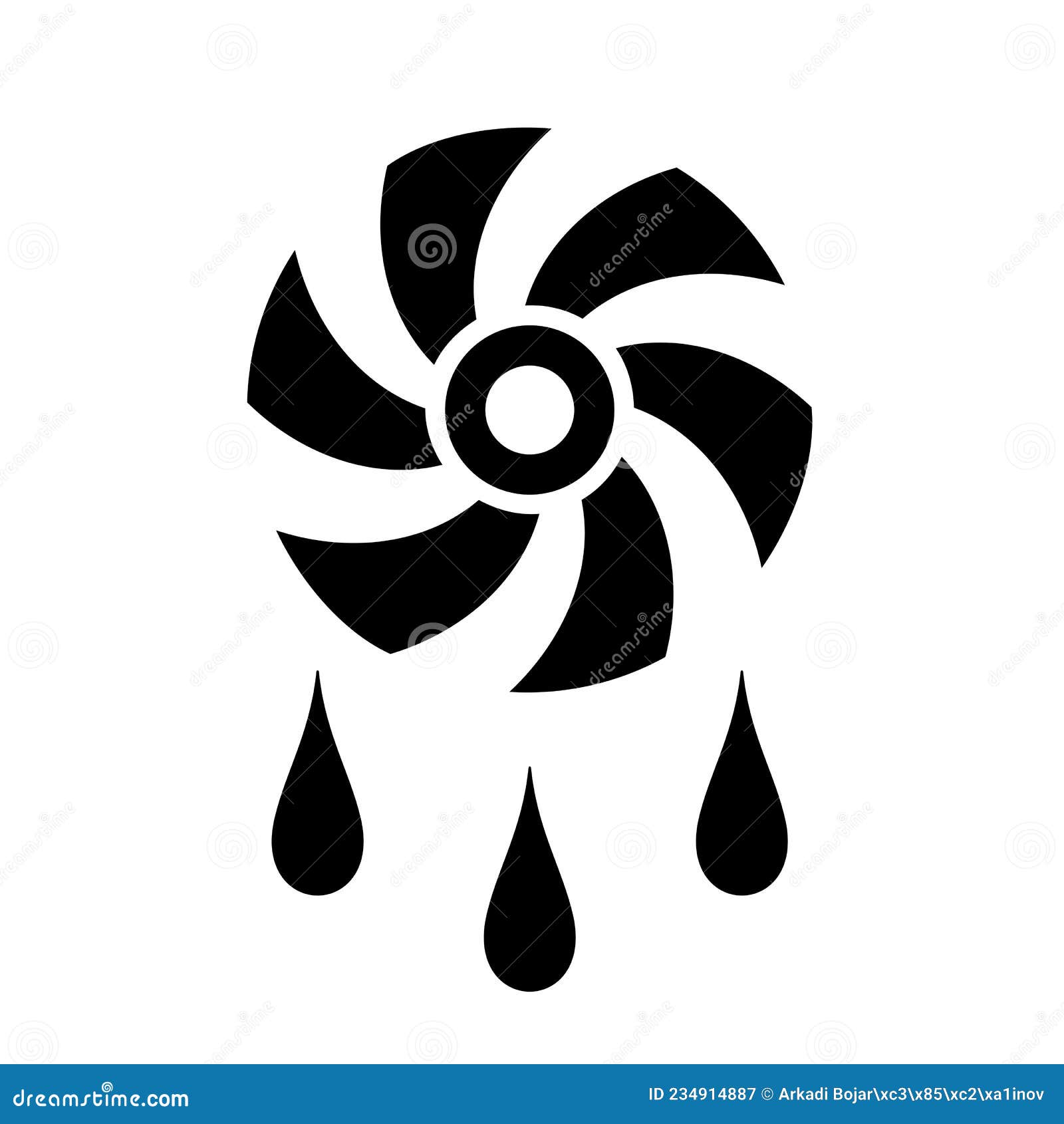 Cooling Fan Vector Icon, Air Con Symbol Stock Vector Illustration of