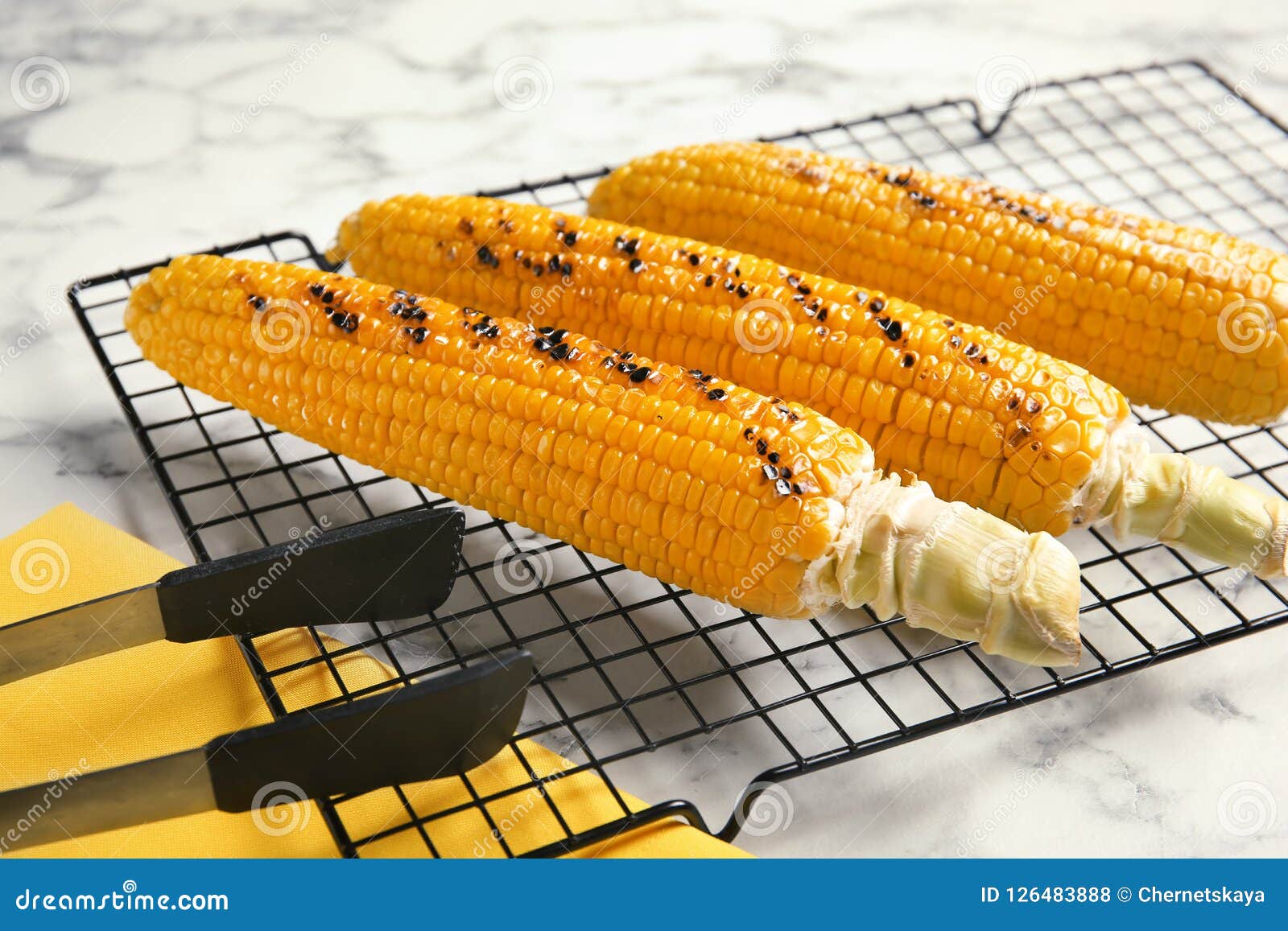 Cooling Rack With Grilled Corn Cobs Stock Photo Image of cereal