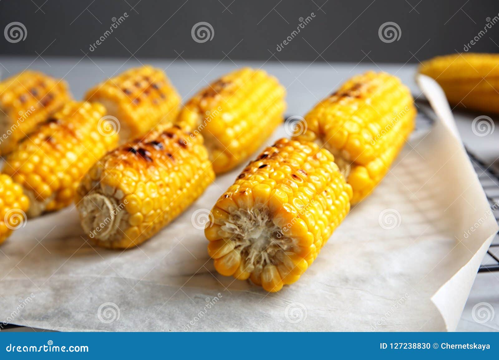 Cooling Rack with Grilled Corn Cobs Stock Photo Image of corn, object