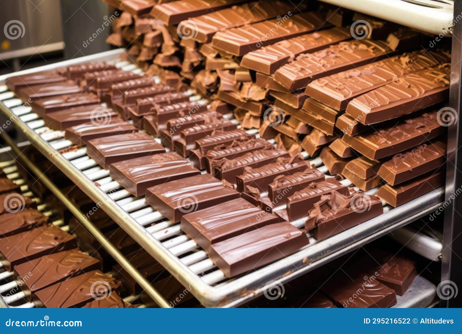 Cooling Racks Full of Molded Chocolate Bars Stock Photo Image of