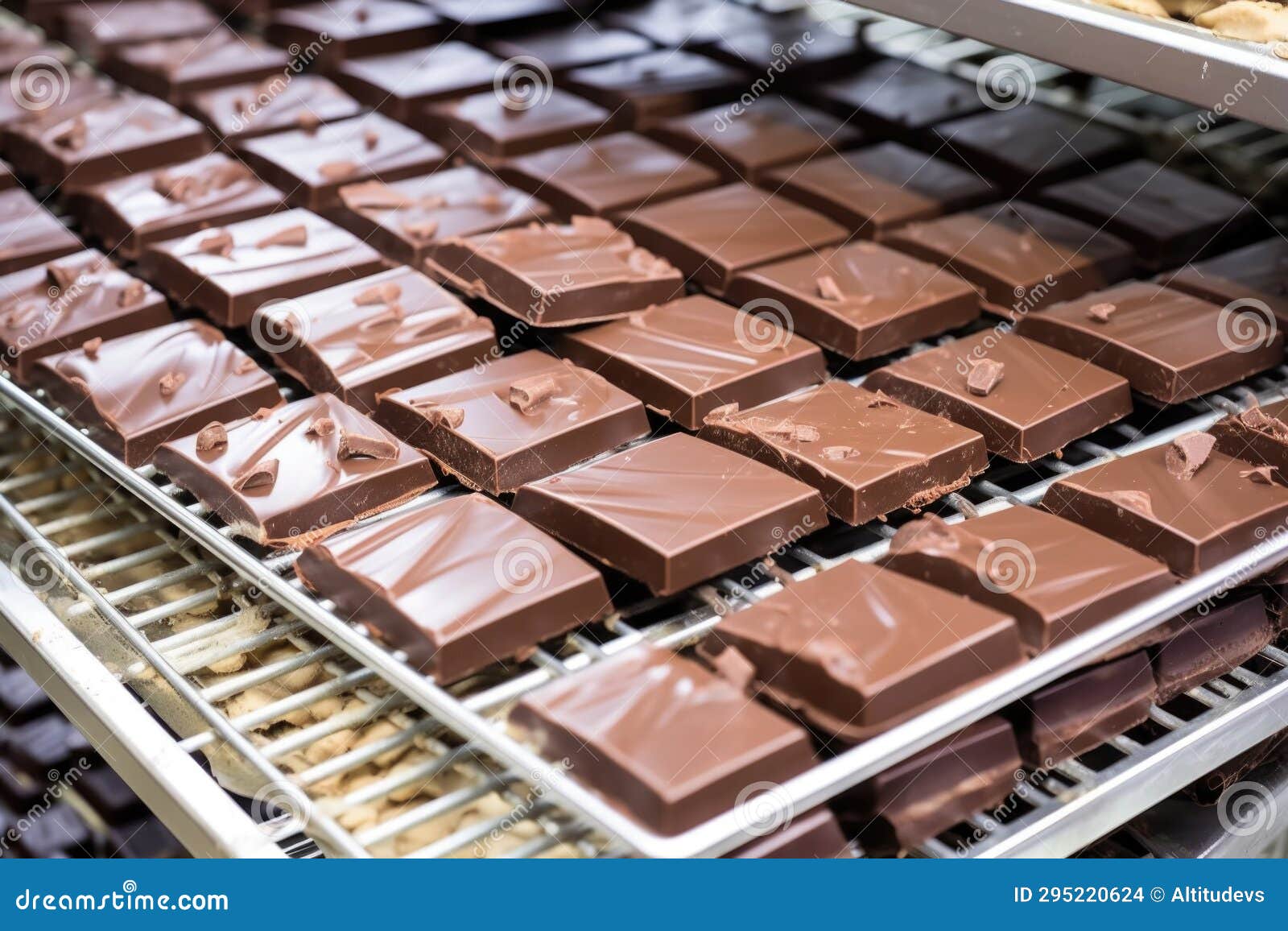 Cooling Racks Full of Molded Chocolate Bars Stock Photo Image of