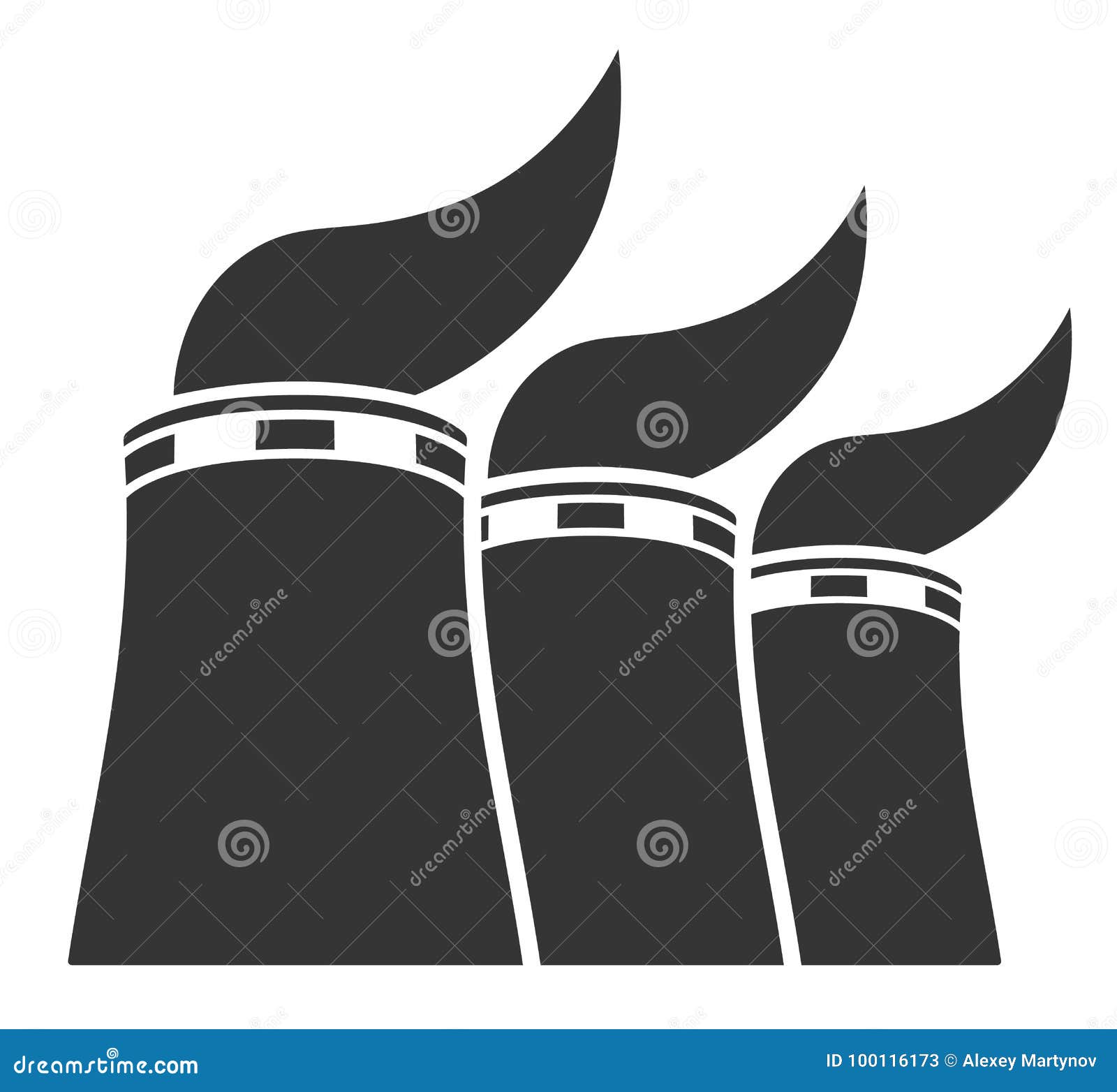 Cooling towers stock vector. Illustration of isolated 100116173