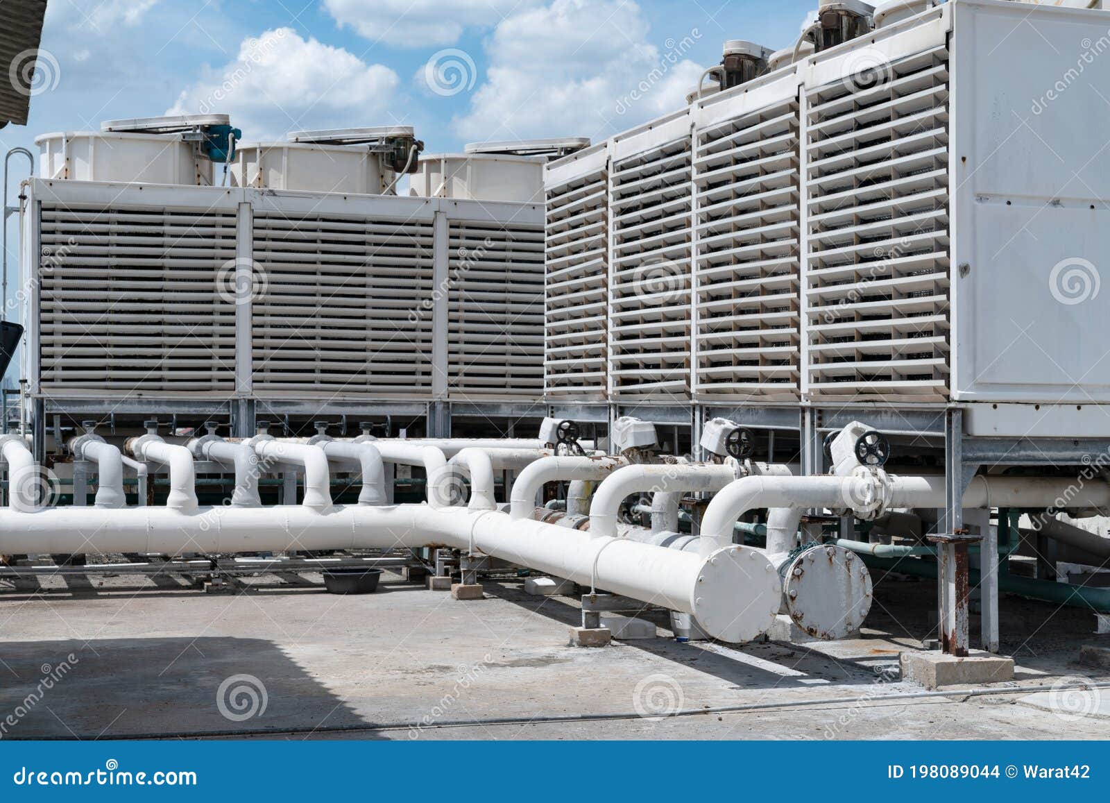 Cooling Towers Unit on the Roof Stock Photo Image of system, towers