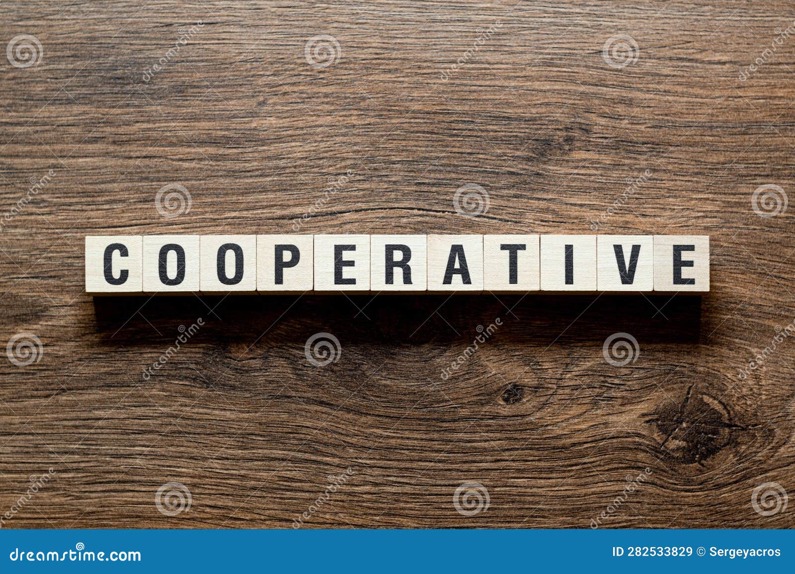 Cooperative Word Concept on Building Blocks, Text Stock Image Image
