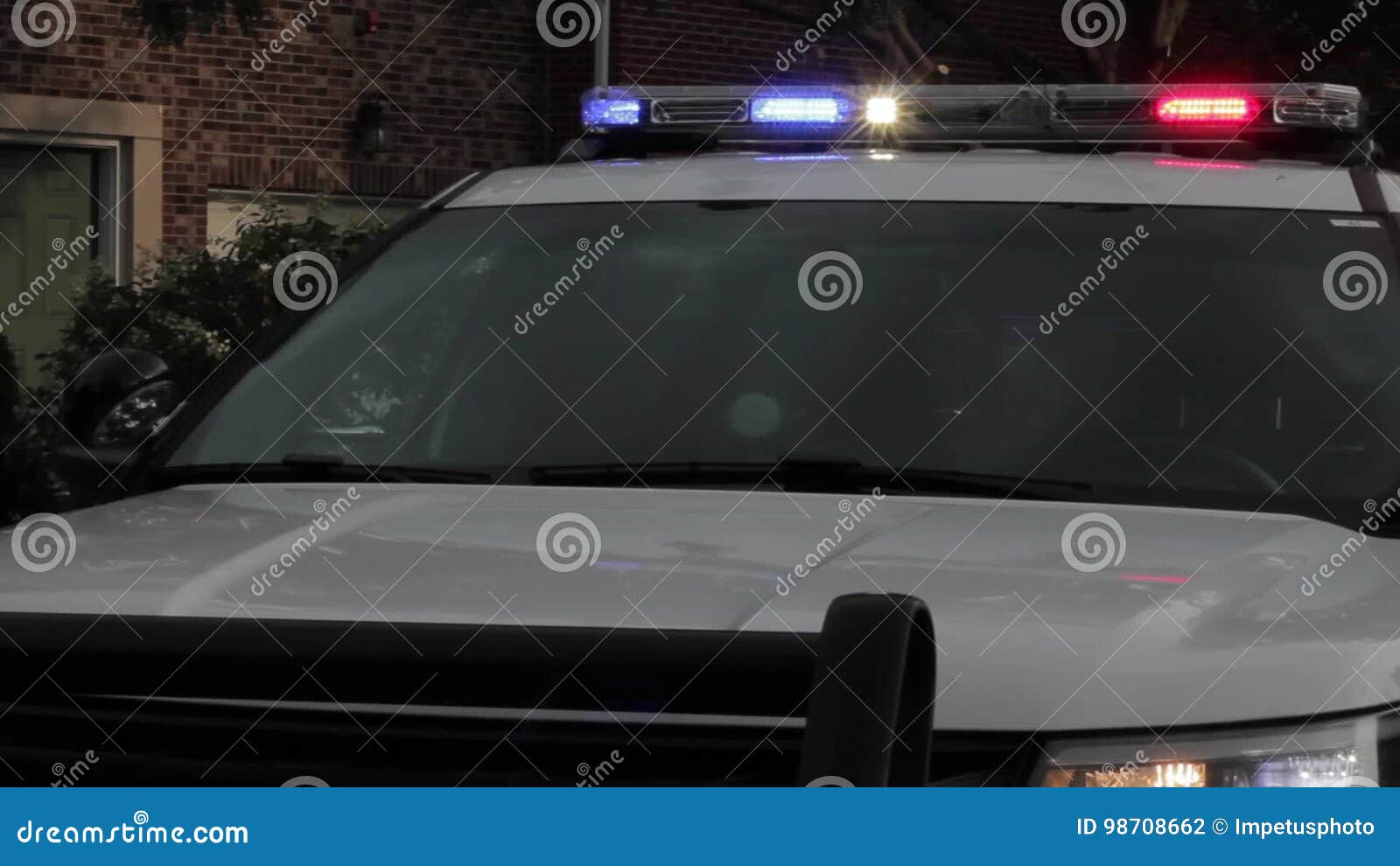 Cop Car and Flashing Lights Hd Stock Footage Video of call, police