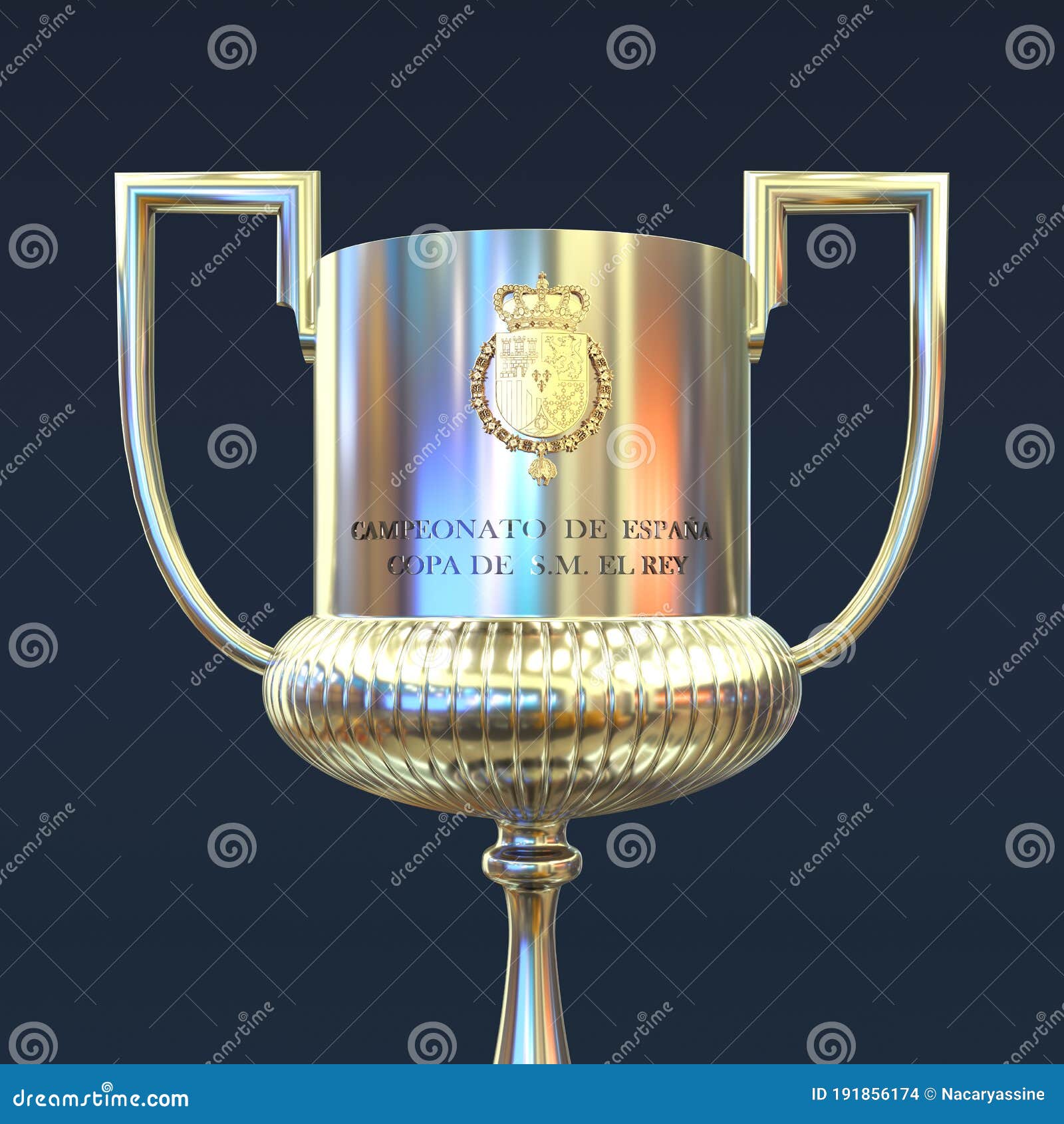 copa del rey spain, king cup spain, 3d model rendering