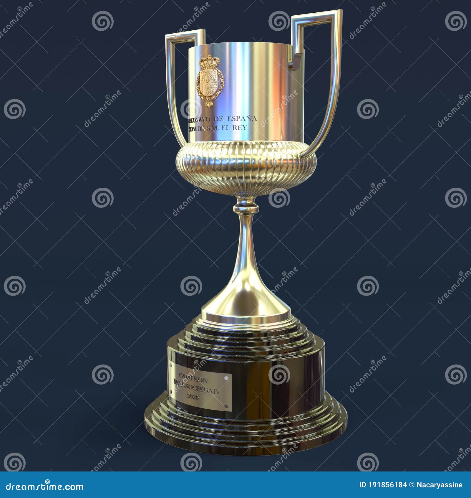 copa del rey spain, king cup spain, 3d model rendering