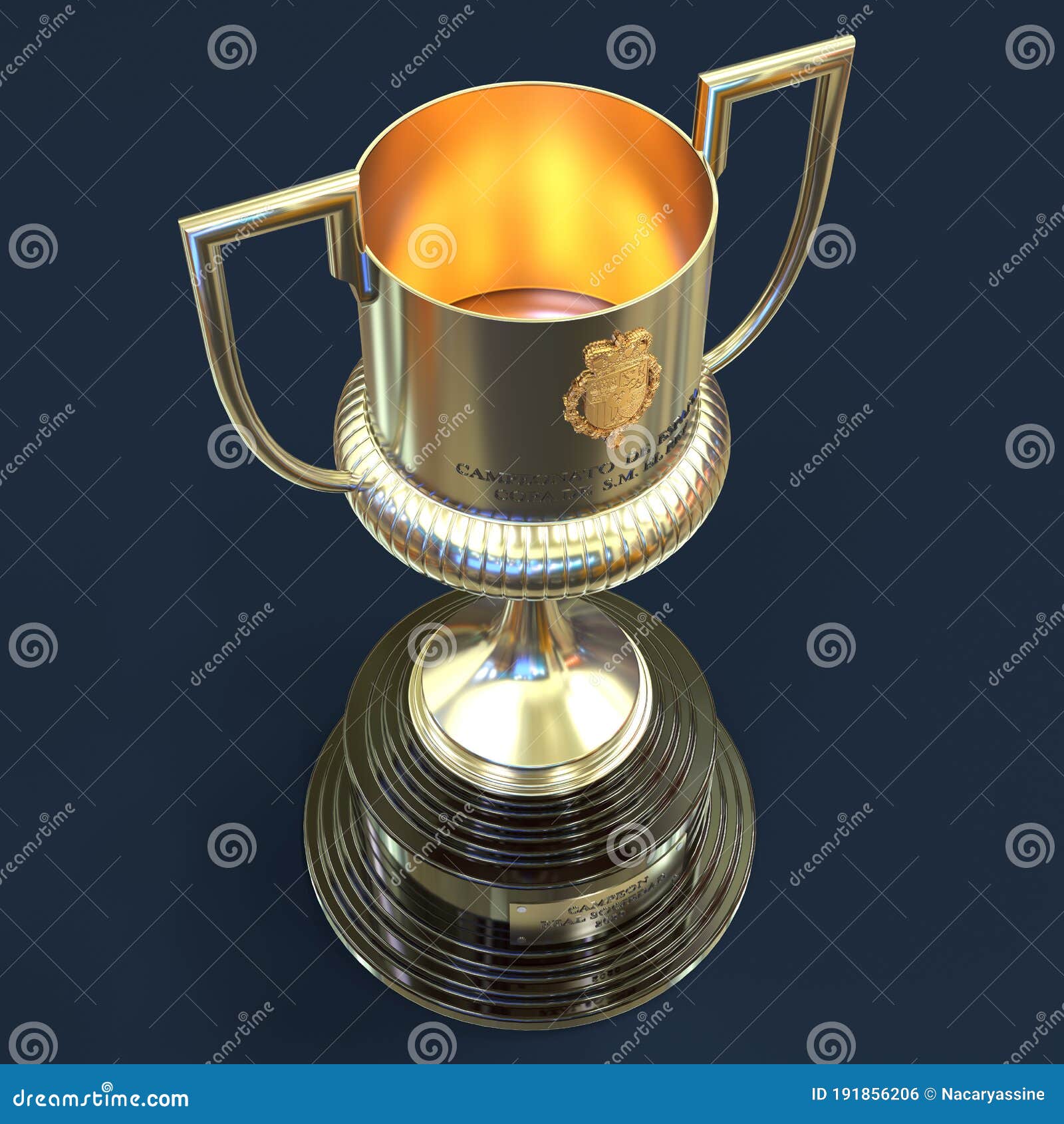 copa del rey spain, king cup spain, 3d model rendering