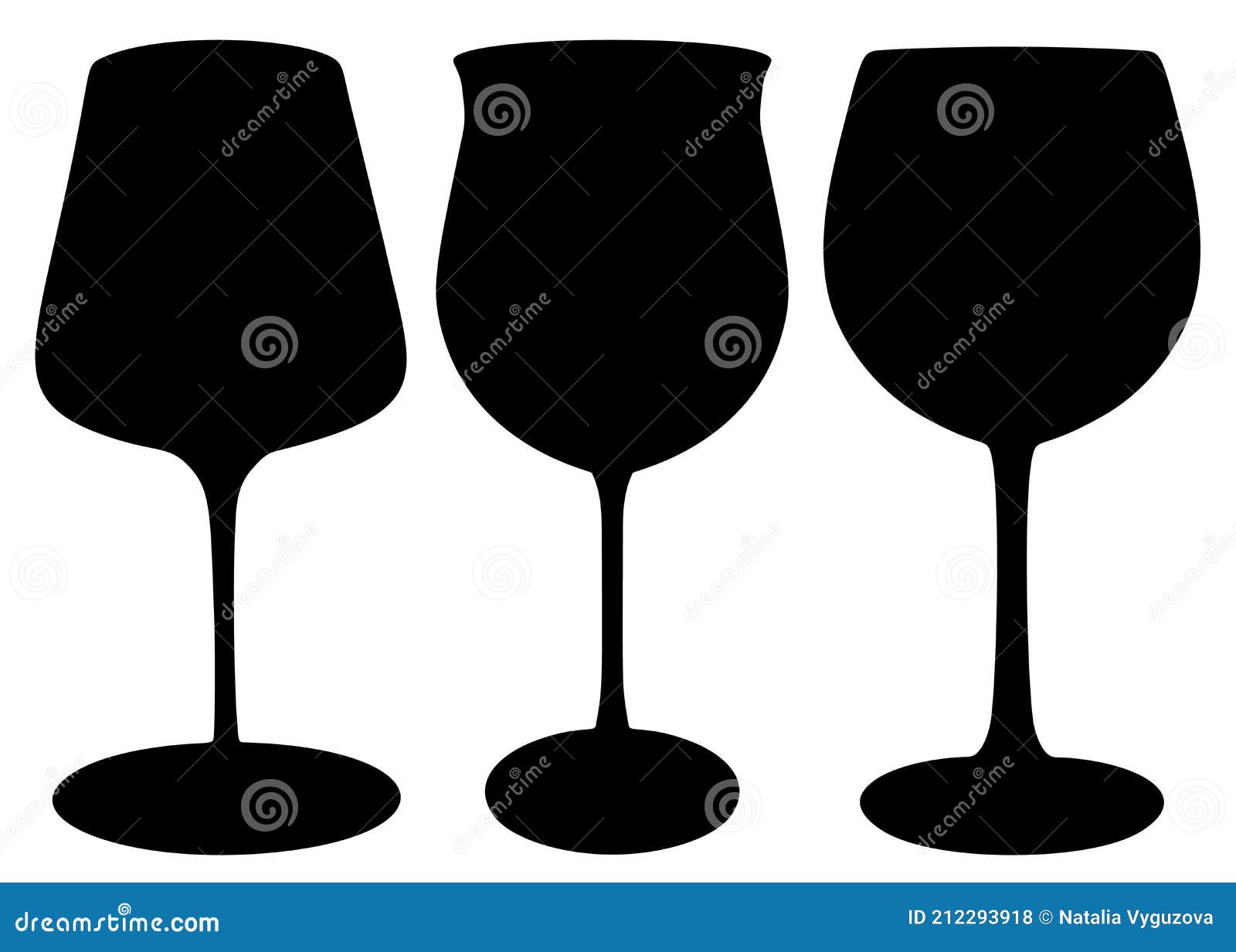 Copas Grandes Para Vino Y Bebidas Incluidas Ilustración del Vector