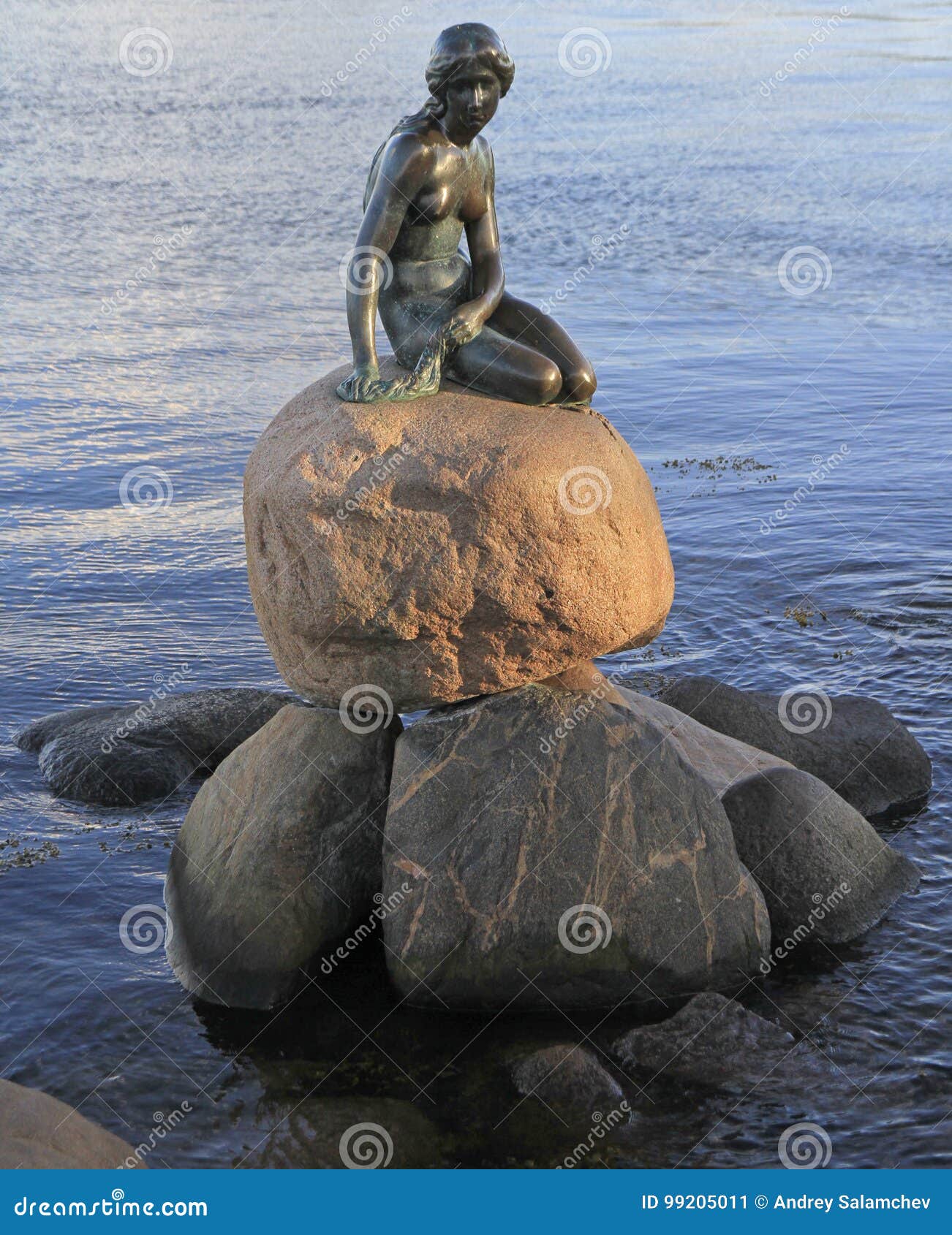 Sculpture of the Little Mermaid on Rock, Copenhagen Editorial Photo ...