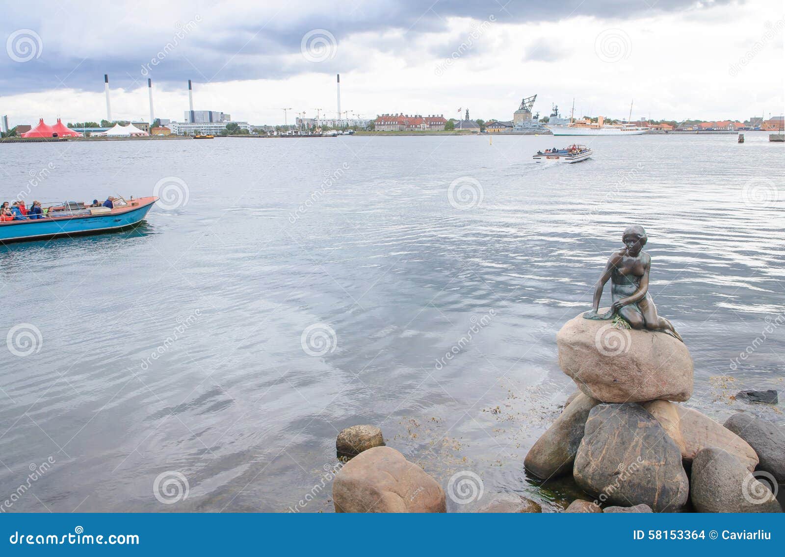 Copenhagen, Denmark - August 25, 2014-the Little Mermaid Bronze Statue ...