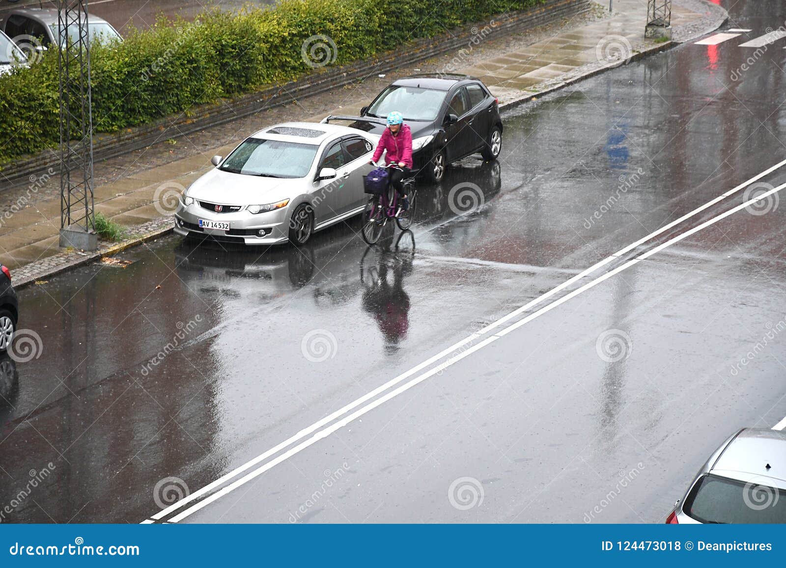 Rainy Friday Morning In Denmark Editorial Stock Photo - Image Of Weather,  Umbrella: 124473018