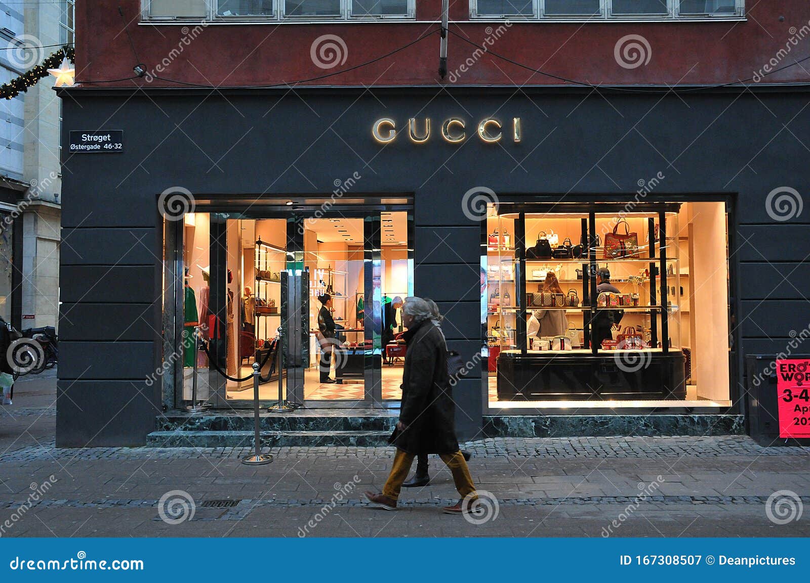 PEOPLE WALK by STORE in COPENHAGEN DENMARK Editorial - christmas, finance: 167308507