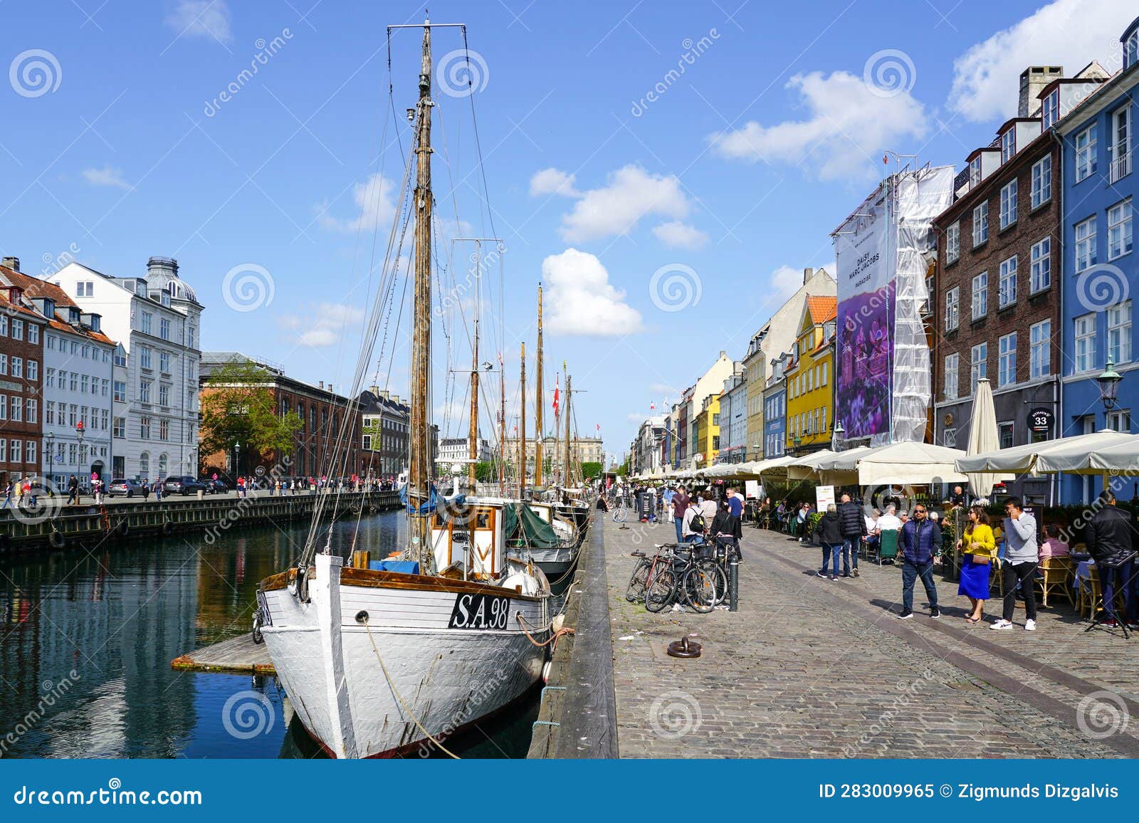 Copenhagen, Denmark- May 27, 2023: Colorful Houses and Boats in the ...