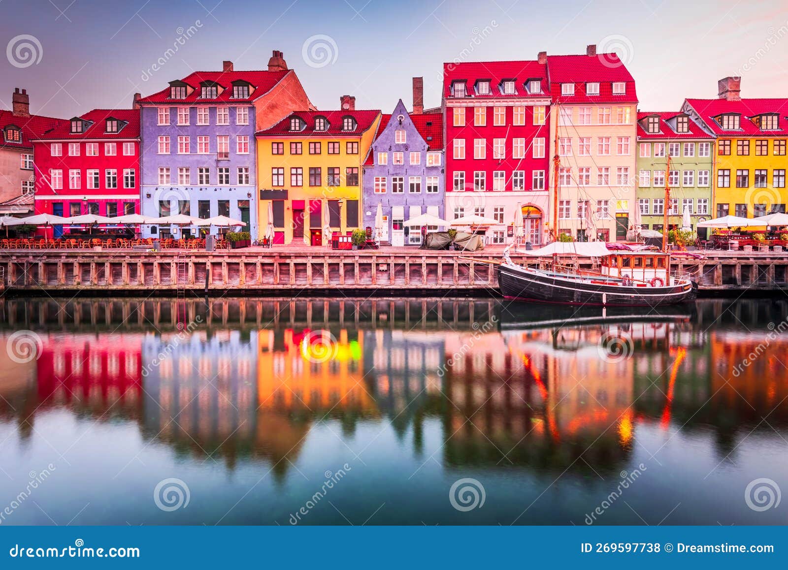 Copenhagen, Denmark. Nyhavn, Kobenhavn S Iconic Canal Stock Photo ...