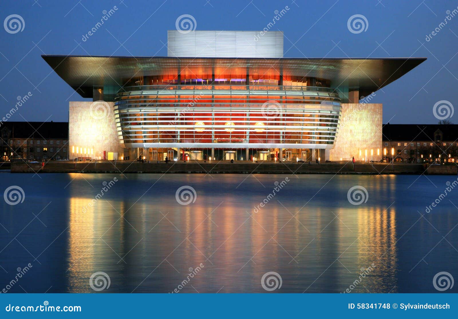 copenhagen opera at night of new year