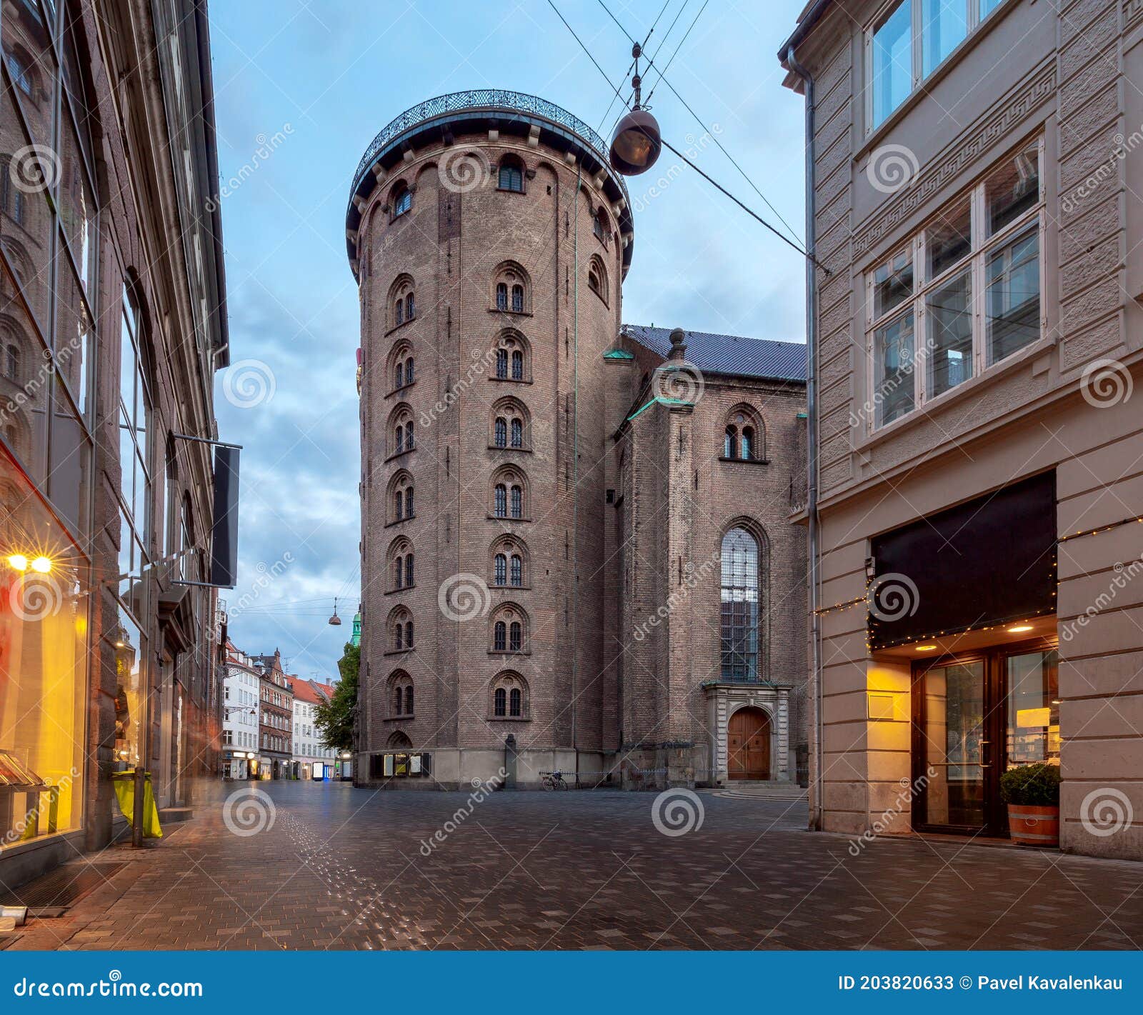 Copenhagen. Round Tower at Sunrise. Stock Image - Image of historical ...