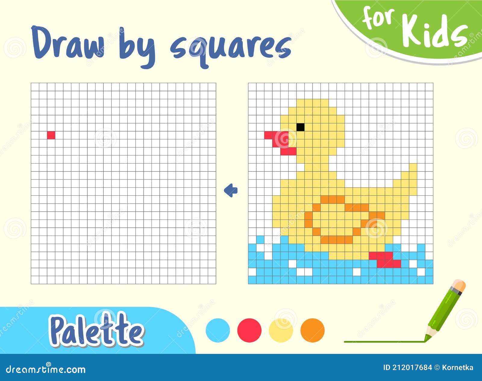copie a imagem, desenhe por quadrados. jogo para crianças desenhar