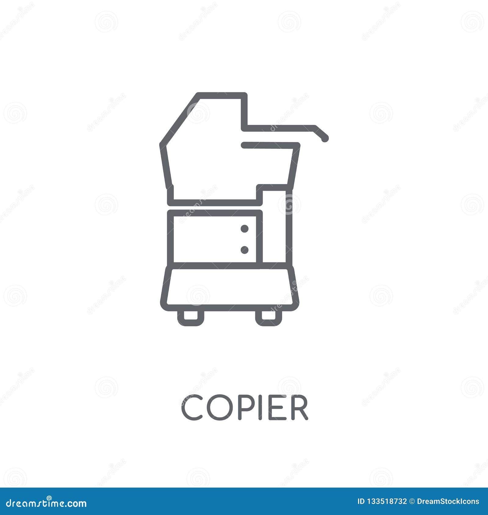 Copier Linear Icon. Modern Outline Copier Logo Concept on White Stock