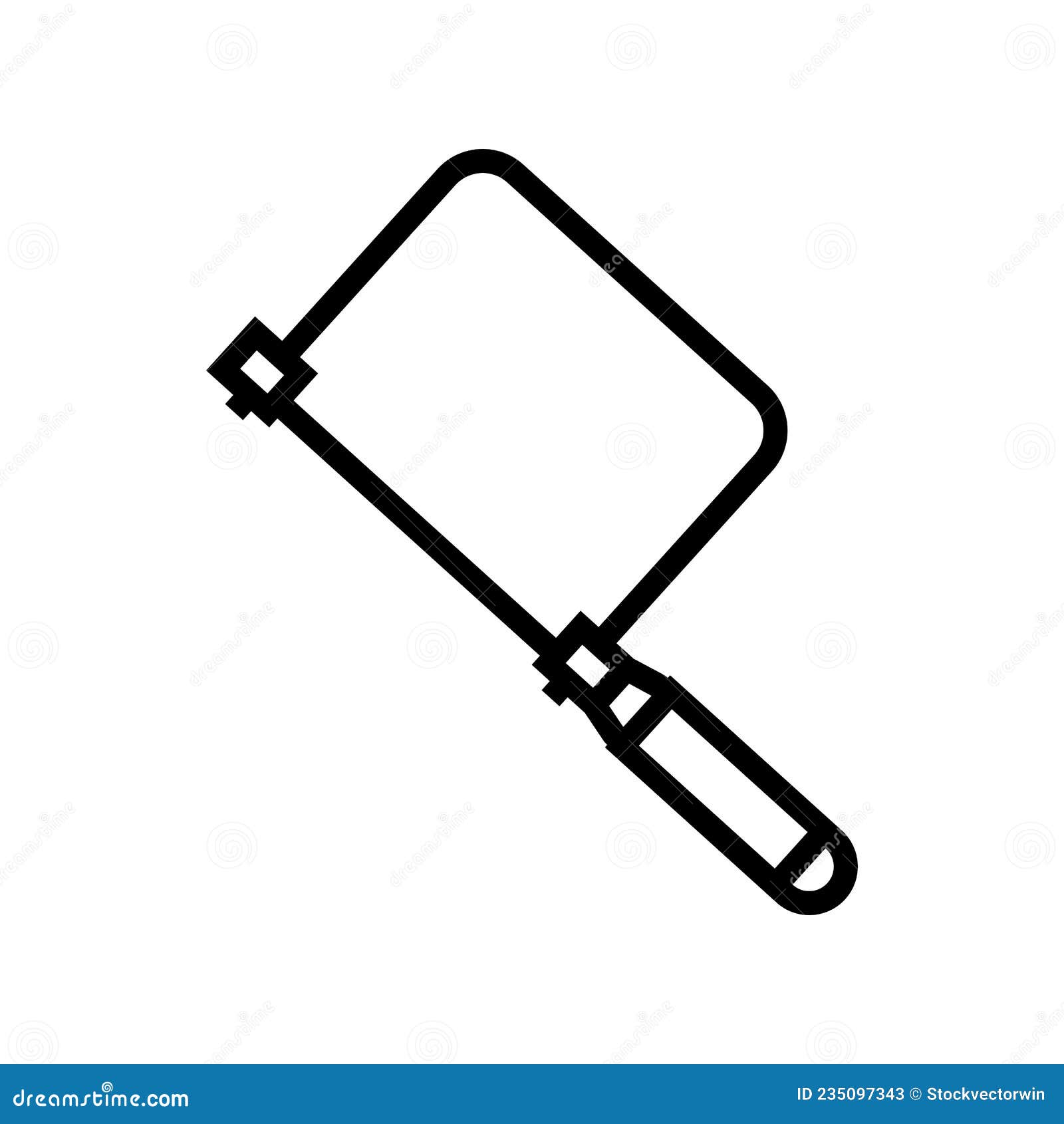 coping saw carpenter tool line icon  