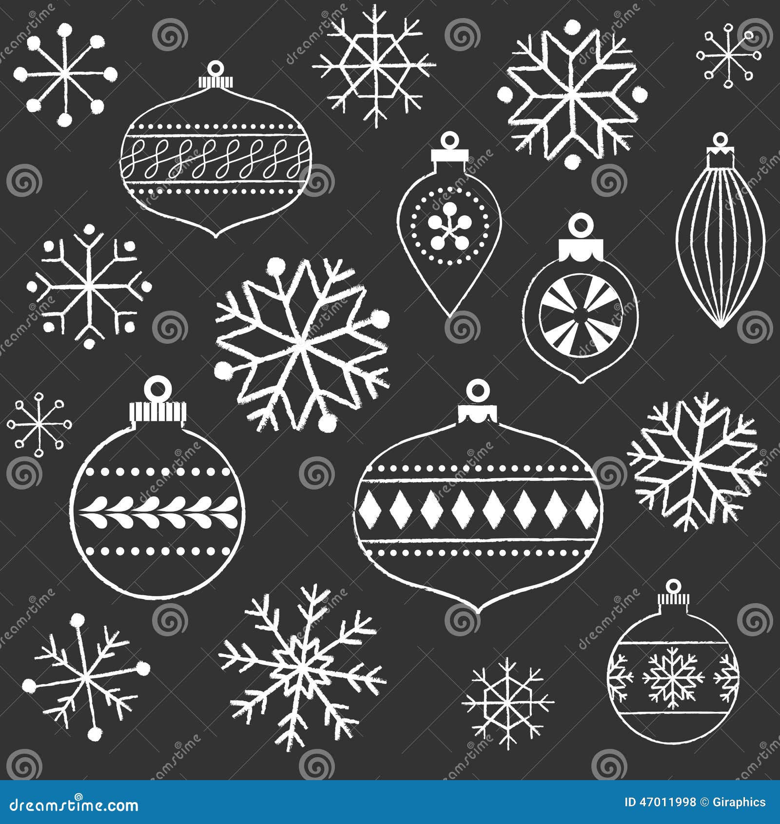 Copos De Nieve Y Ornamentos De La Pizarra Ilustración del Vector - Ilustración de vector, blanco: 47011998 Copos De Nieve Y Ornamentos De La Pizarra Ilustración del Vector - Ilustración de vector, blanco: 47011998