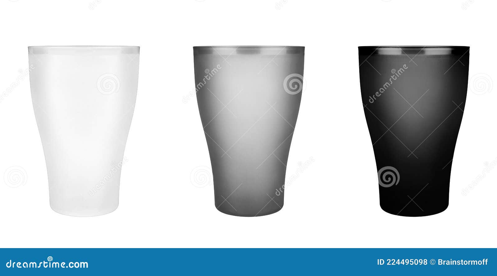 Coppe Di Plastica Vuote Di Colore Bianco Nero Con Chiusura Isolata 3  Bicchieri Bianchi Cocktail Acqua Succhi Di Tè Fotografia Stock - Immagine  di monouso, contenitore: 224495098