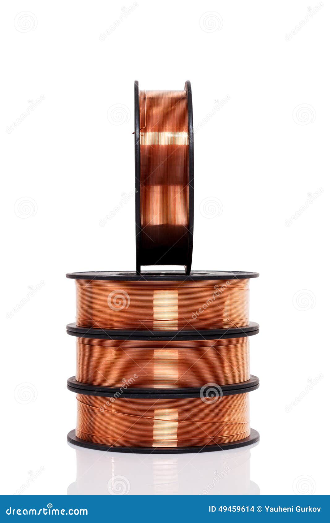 Copper Alloy Welding Wire on Spools Stock Photo Image of metallic