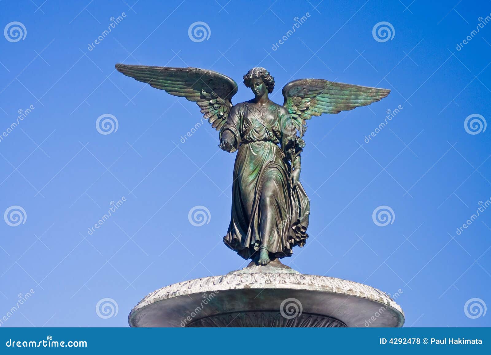Copper Angel Statue stock photo. Image of holy, wings 4292478