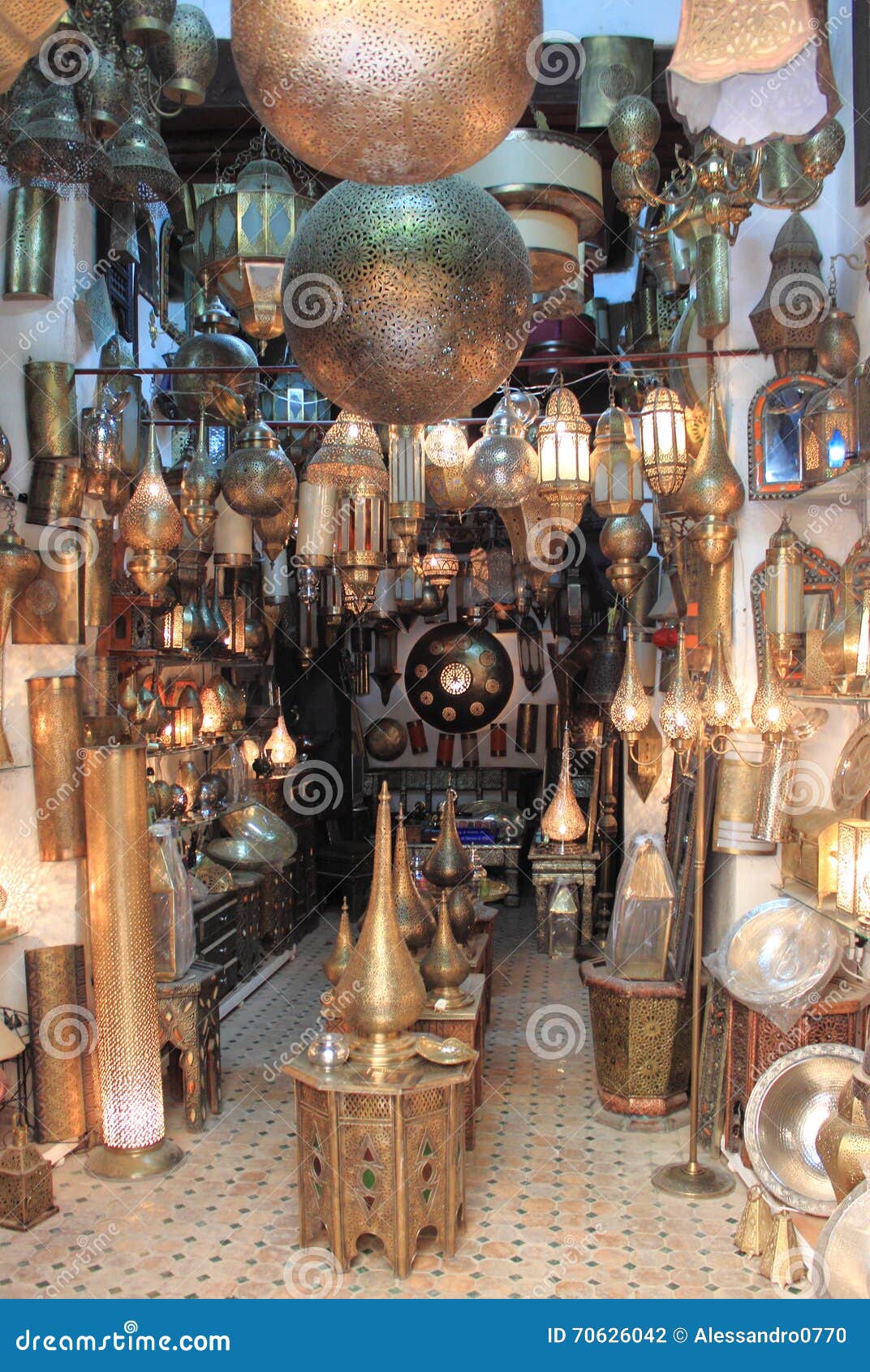 Copper Artisans Shop in Fes Stock Photo Image of place, arabic 70626042