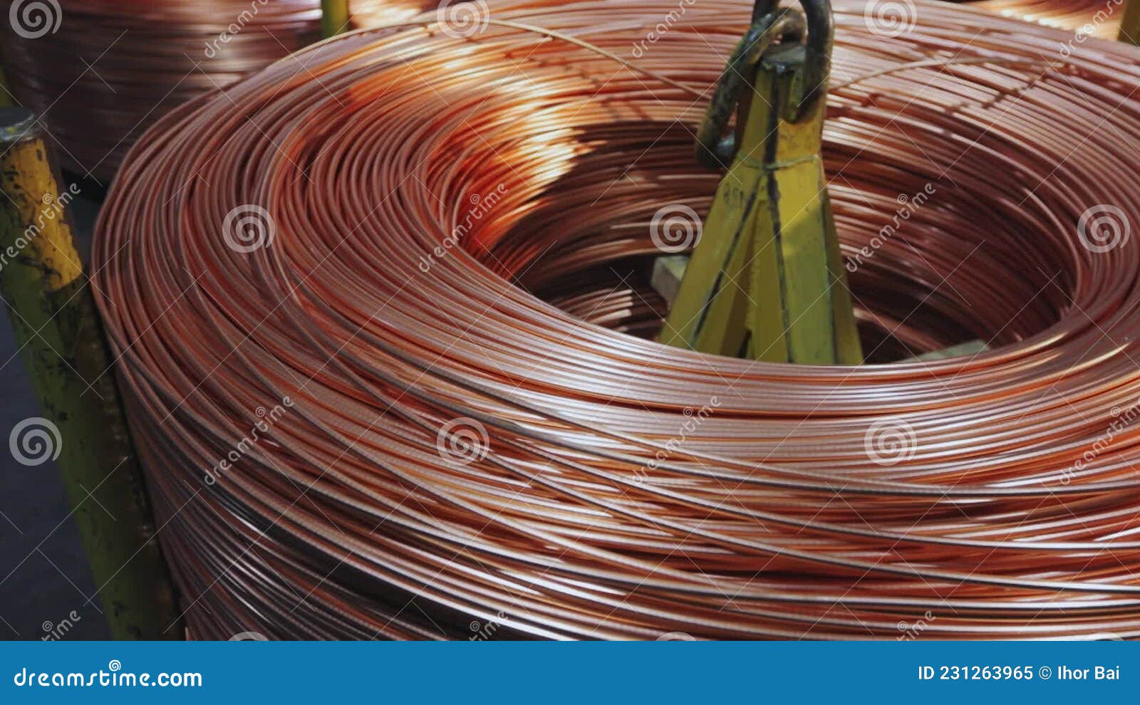 Copper Cable Manufacturing. Copper Cable, a Coil of Copper Cable. Stock Video Video of spin