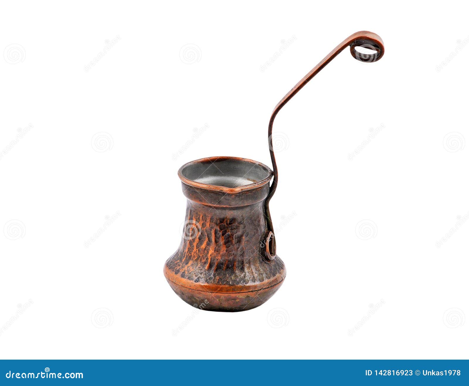 Copper cezve for coffee stock image. Image of handy - 142816923