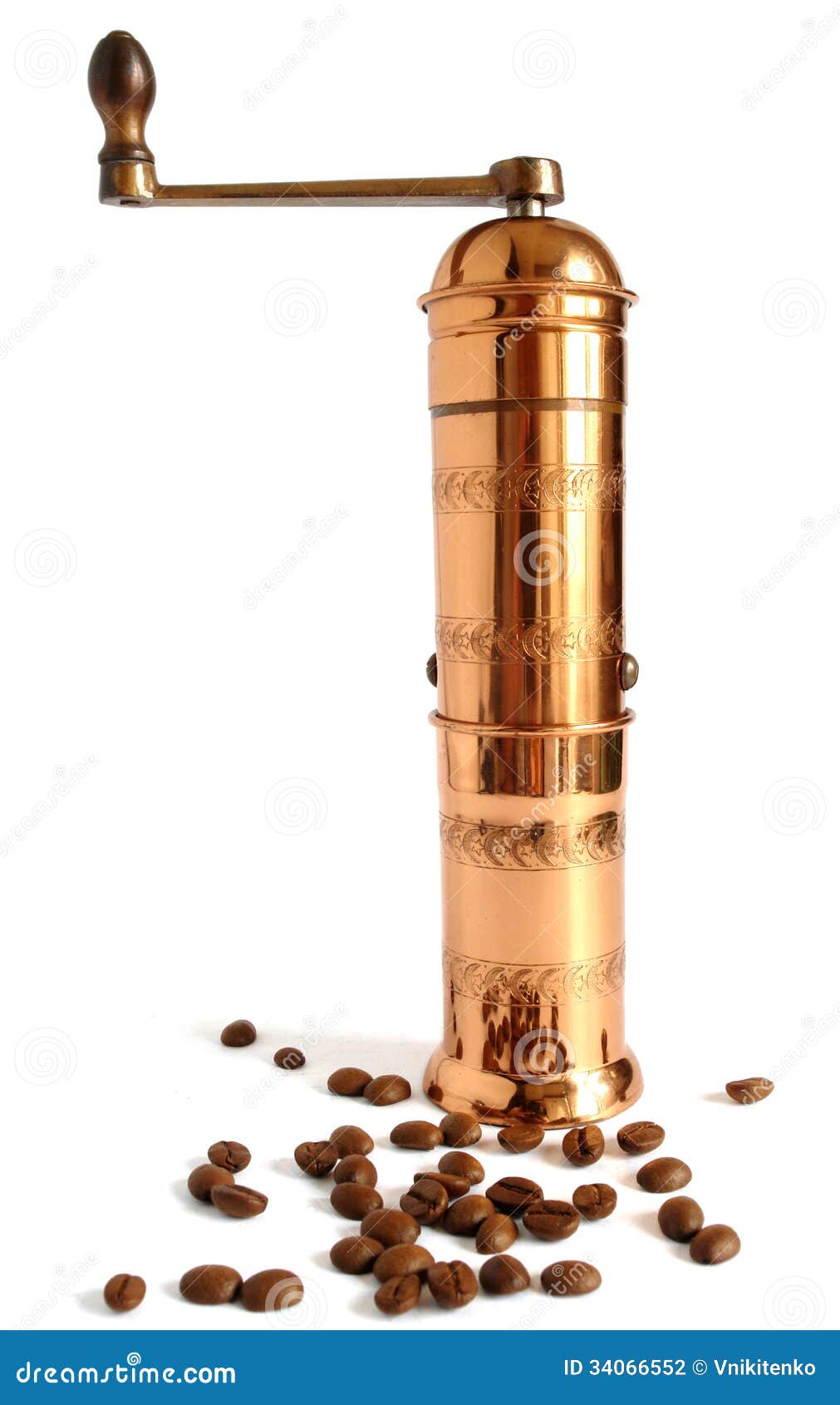 Copper coffee grinder stock photo. Image of delicious 34066552