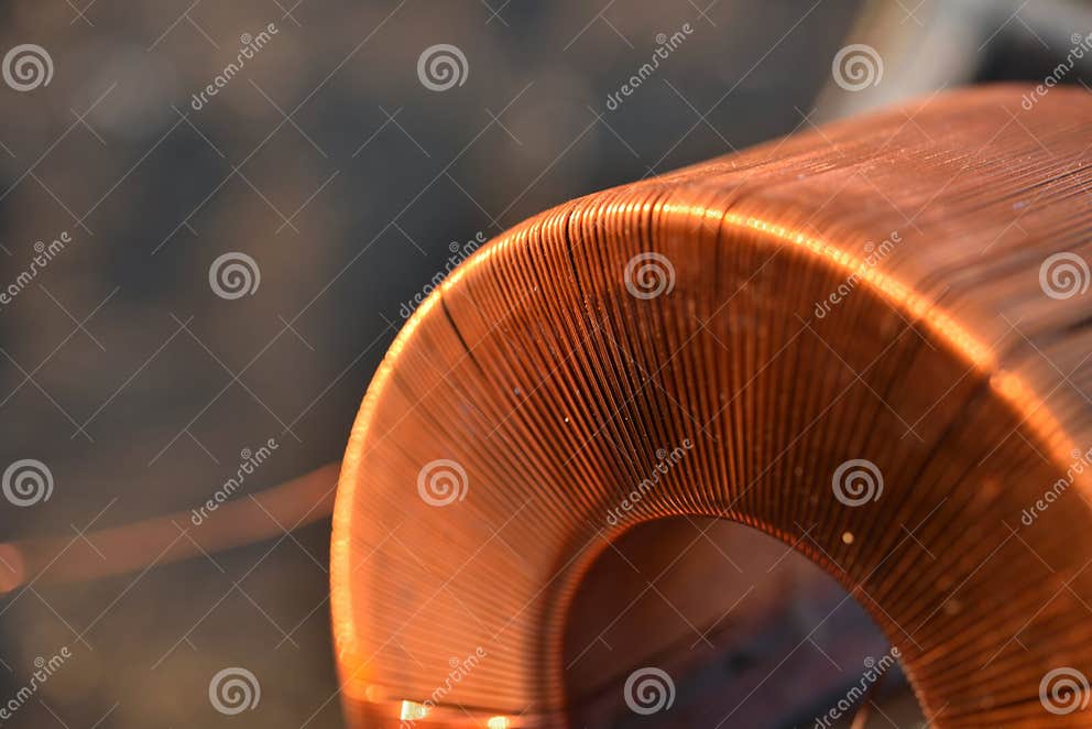 Copper Coil. Copper Wire Wound on a Coil Stock Photo Image of tool