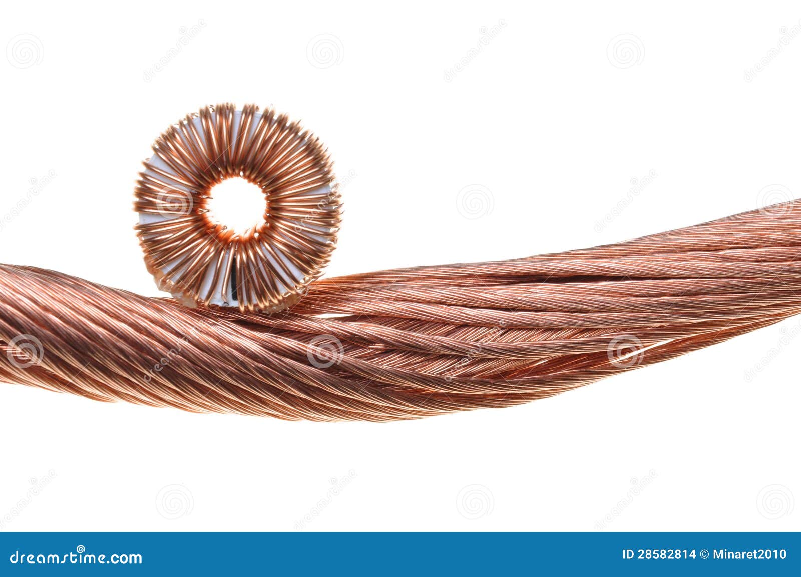 Copper coil and wires stock photo. Image of 28582814