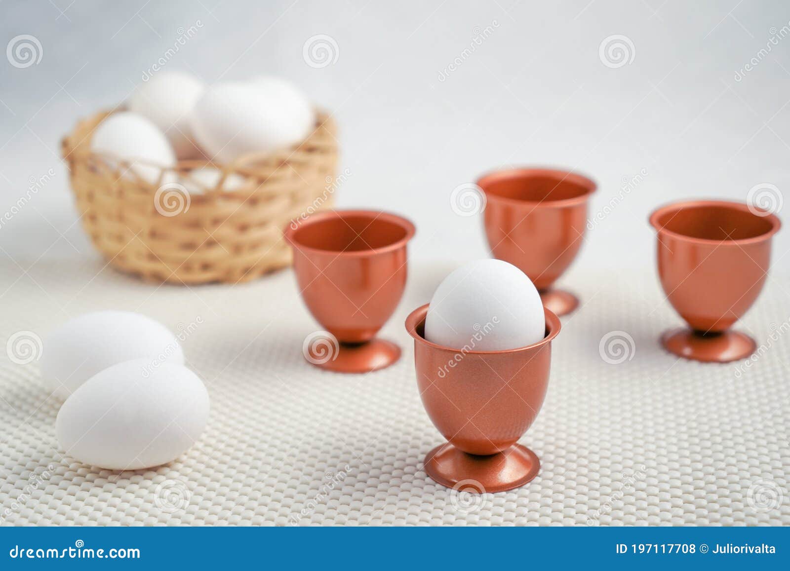 Copper eggs cup stock photo. Image of eggshell, delicious 197117708