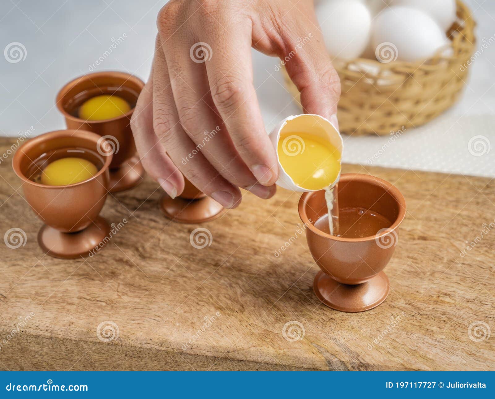 Copper eggs cup stock image. Image of morning, chicken 197117727